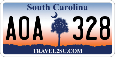 SC license plate AOA328
