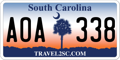SC license plate AOA338