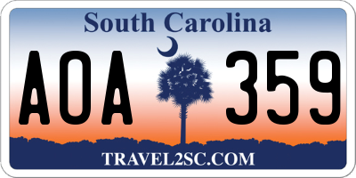 SC license plate AOA359