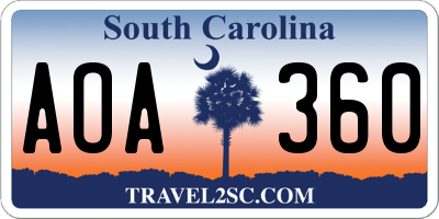 SC license plate AOA360