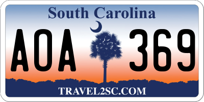 SC license plate AOA369