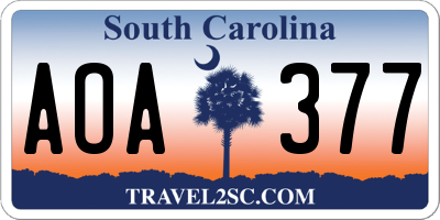 SC license plate AOA377