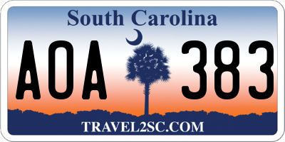 SC license plate AOA383