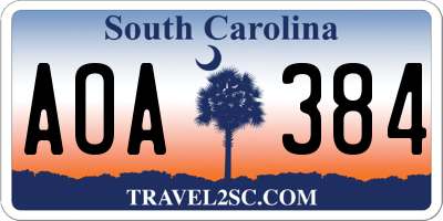 SC license plate AOA384