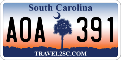 SC license plate AOA391