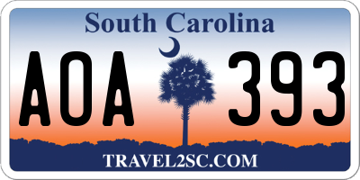 SC license plate AOA393