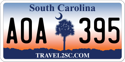 SC license plate AOA395