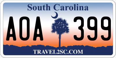 SC license plate AOA399