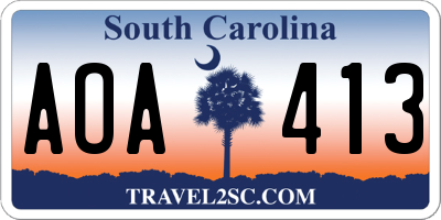 SC license plate AOA413