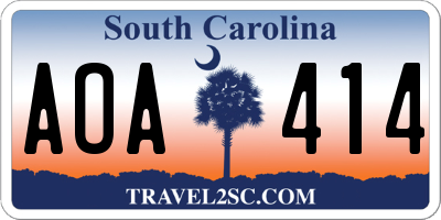 SC license plate AOA414