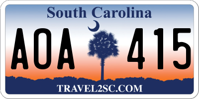 SC license plate AOA415