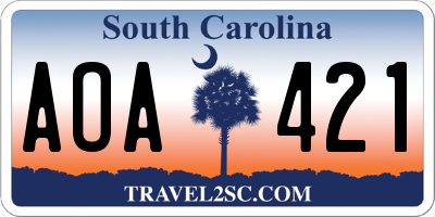 SC license plate AOA421