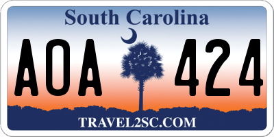 SC license plate AOA424