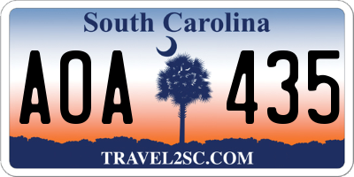 SC license plate AOA435