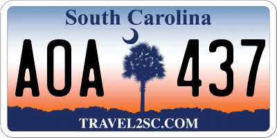 SC license plate AOA437