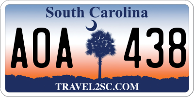 SC license plate AOA438