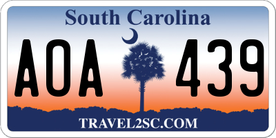SC license plate AOA439