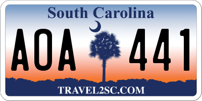 SC license plate AOA441