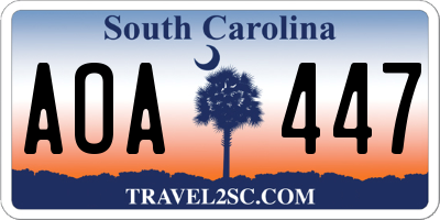 SC license plate AOA447