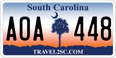 SC license plate AOA448