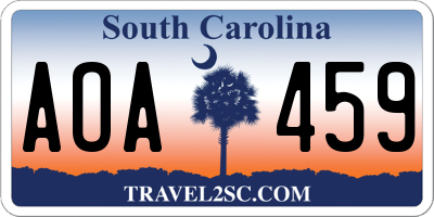 SC license plate AOA459