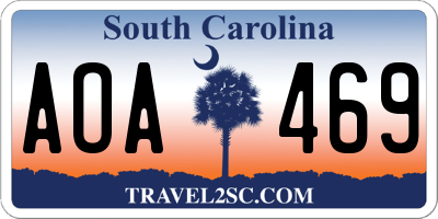 SC license plate AOA469