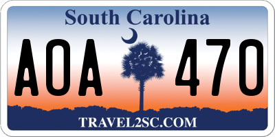 SC license plate AOA470