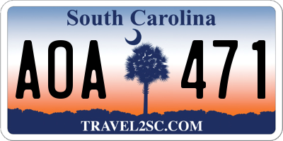 SC license plate AOA471
