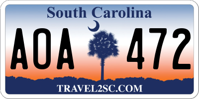 SC license plate AOA472
