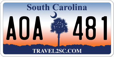 SC license plate AOA481