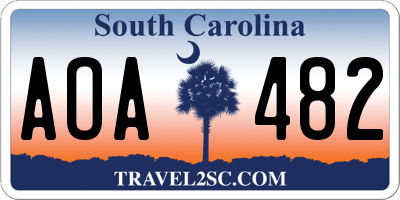 SC license plate AOA482