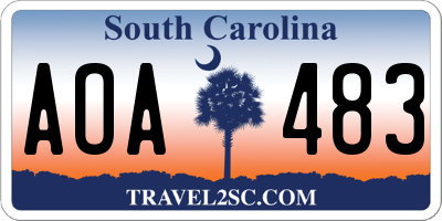 SC license plate AOA483