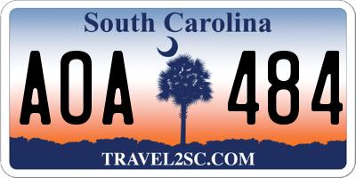 SC license plate AOA484