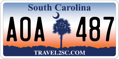 SC license plate AOA487