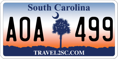 SC license plate AOA499