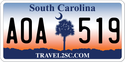 SC license plate AOA519