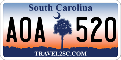 SC license plate AOA520