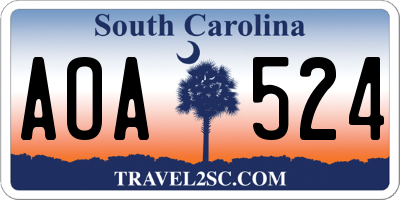 SC license plate AOA524