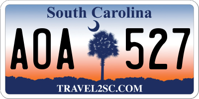 SC license plate AOA527
