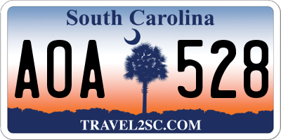 SC license plate AOA528