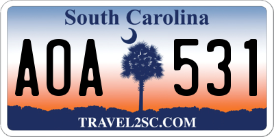 SC license plate AOA531