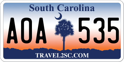 SC license plate AOA535
