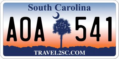 SC license plate AOA541