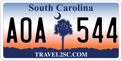 SC license plate AOA544