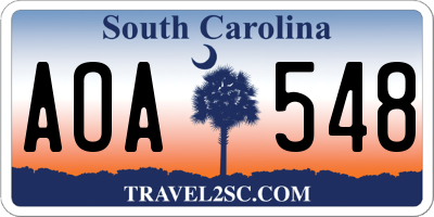 SC license plate AOA548