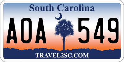 SC license plate AOA549