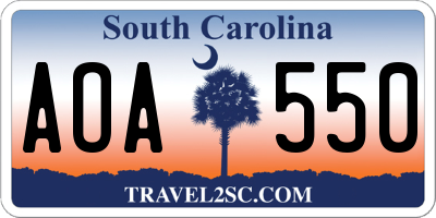 SC license plate AOA550