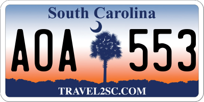 SC license plate AOA553