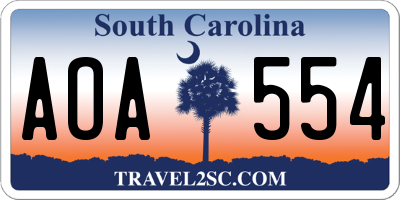 SC license plate AOA554
