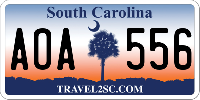 SC license plate AOA556